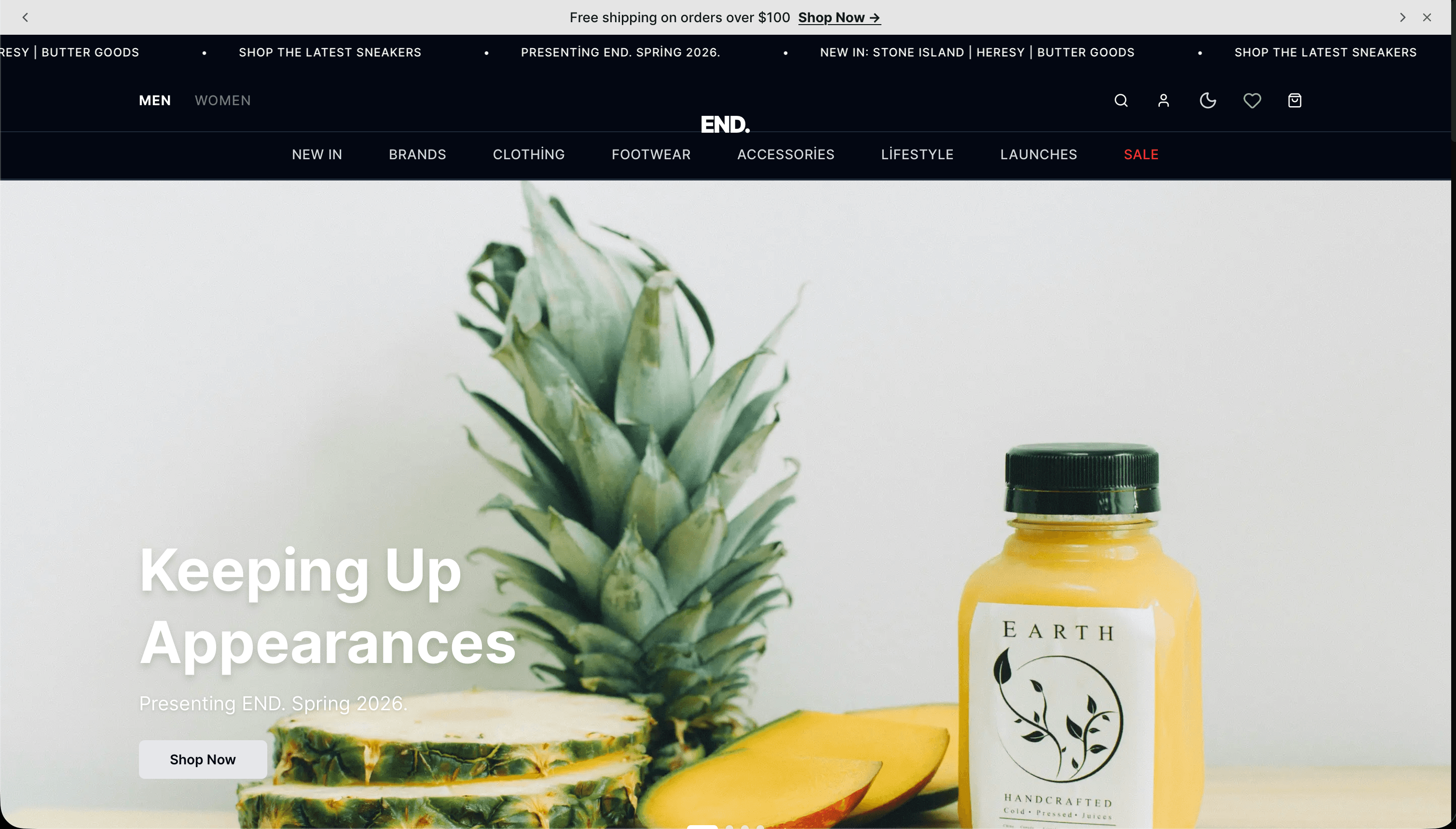 Commerce Main desktop secondary view