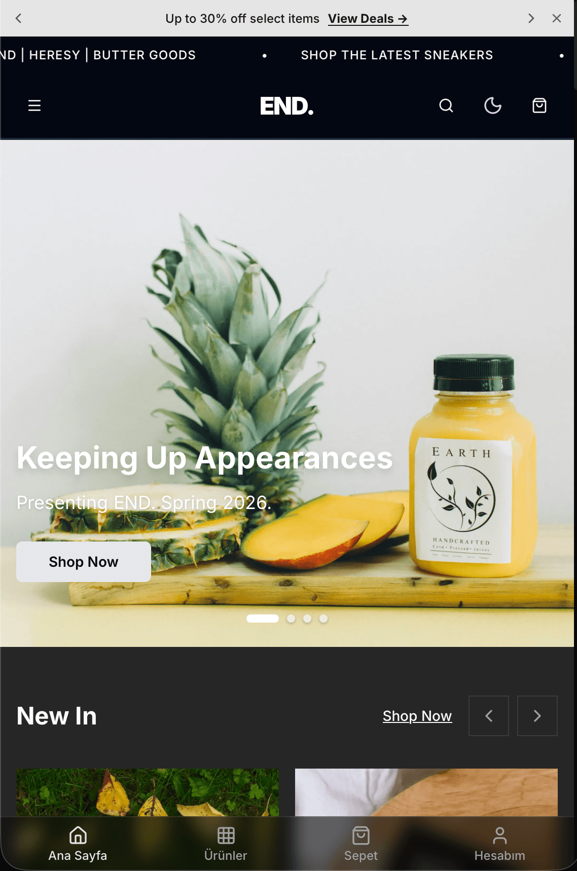 Commerce Main mobile view